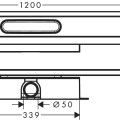Dušo kanalas Hansgrohe uBox universal CS 1200mm H=75mm 56027180
