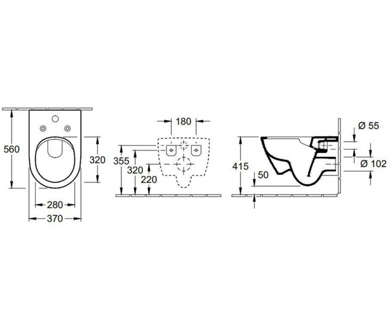 Piekaramais pods Villeroy & Boch Subway 2.0 Aquareduct, DirectFlush Rimless bez vāka balts 5614A101