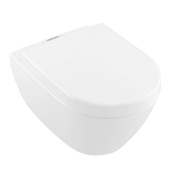 Pakabinamas tualeto bakelis Villeroy & Boch Subway 2.0 AntiBac su CeramicPlus Rimless be dangčio baltas 5614A1T2