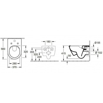 Pakabinamas tualeto bakelis Villeroy & Boch Subway 2.0 AntiBac su CeramicPlus Rimless be dangčio baltas 5614A1T2