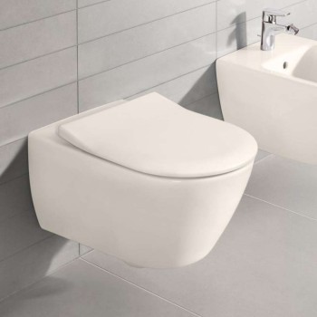 Pakabinamas tualetas Villeroy & Boch Subway 2.0 DirectFlush, CeramicPlus, Rimfree be dangčio Pergamonas 5614R0R3