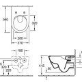Pakabinamas tualetas Villeroy & Boch Subway 2.0 DirectFlush, AntiBac, CeramicPlus Rimless be dangčio baltas 5614R0T2