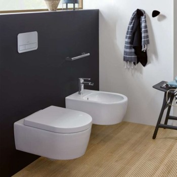 Piekaramais pods Villeroy & Boch Avento DirectFlush CeramicPlus Rimless ar SoftClose vāku, balts 5656HRR1