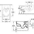 Pakabinamas tualetas Villeroy & Boch Avento Rimless su dangčiu 5656RSR1
