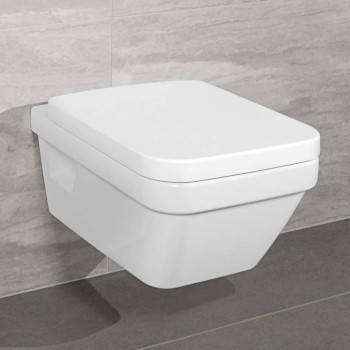 Piekaramais pods Villeroy & Boch Architectura DirectFlush, CeramicPlus, Rimless, ar SoftClose vāku, balts 5685HRR1