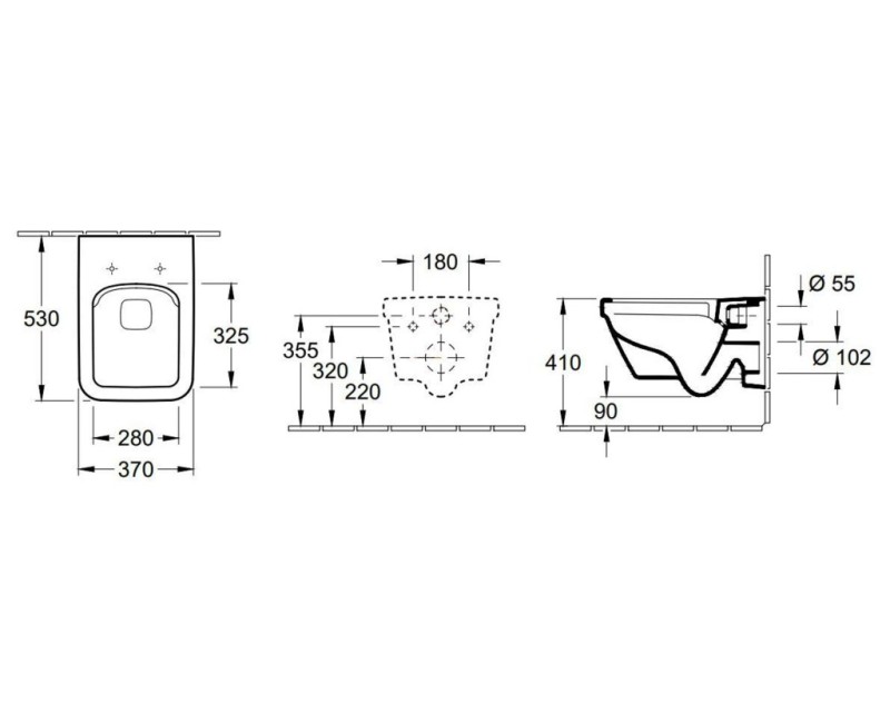 Piekaramais pods Villeroy & Boch Architectura DirectFlush, AntiBac, CeramicPlus, Rimless, bez vāka Balts 5685R0T2