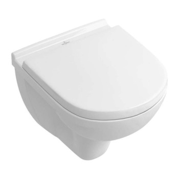 Pakabinamas tualetas Villeroy & Boch O.novo DirectFlush Rimfree AquaReduct skalavimo technologija su SoftClose dangčiu, Baltas 5688HR01
