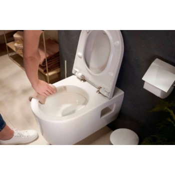 Подвесной унитаз Hansgrohe Rimfree EluPura Original S WC 540 AquaChannel Flush, HygieneEffect Без крышки 62016450 Белый
