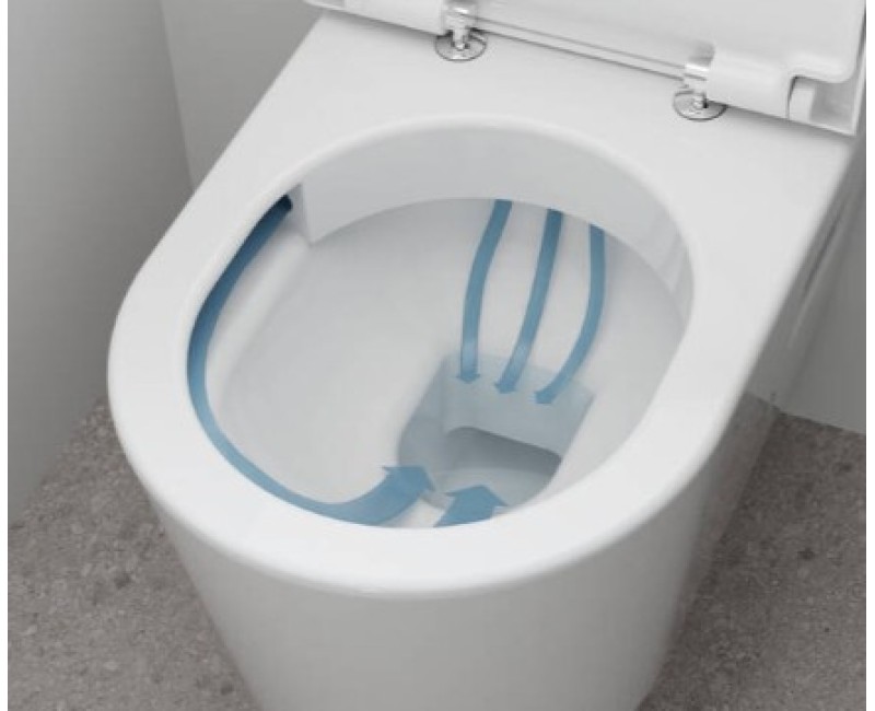 Pakabinamas tualetas Hansgrohe EluPura Original S WC 540 Rimfree AquaChannel Flush be dangčio 60142450 Baltas