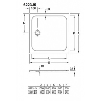 Душевой поддон Villeroy & Boch Lifetime Plus 100x100 см, Керамика Белый 6223J501
