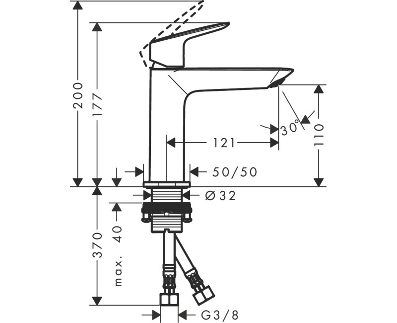 Izlietnes maisītājs Hansgrohe 110 Fine 71253000 hromēts