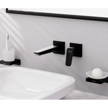 Vannas istabas izlietnes maisītājs Hansgrohe Logis iebūvējams ar izteku 20.6c  71256670 Melns Matēts
