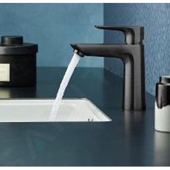 Vannas istabas izlietnes maisītājs Hansgrohe Talis E 110 CoolStart  ar pop up izplūdi melns matēts 71713670