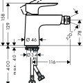 Bide maisītājs Hansgrohe Talis E push open hromēts 71721000
