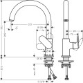Virtuvinis kranas Hansgrohe Vernis Blend M35 210 su ištraukiamu antgaliu 71870670 Juodas matinė