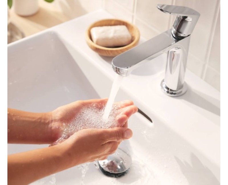 Vonios kriauklės maišytuvas Hansgrohe Rebris S 80 CoolStart su pop up išleidimu 72513000 Chromuotas