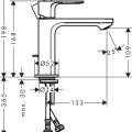 Смеситель для раковины Hansgrohe Rebris S 110 CoolStart с pop up клапаномp 72519000 Хром
