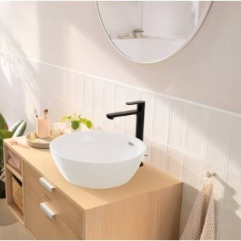Смеситель для раковины Hansgrohe Rebris S 240 CoolStart EcoSmart+ с pop up клапаном  72590670 Черный матовый