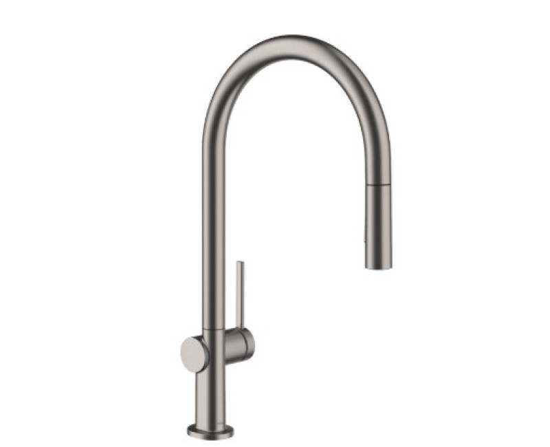 Virtuves maisītājs Hansgrohe Talis M54 210 izvelkams Brushed Melns Hroms 72800340