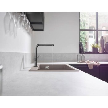 Virtuvinis kranas Hansgrohe Talis M54 270 ištraukiamas Brushed Juodas Chromas 72808340