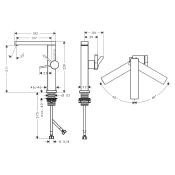 Vannas istabas izlietnes maisītājs Hansgrohe Tecturis E 110 Fine CoolStart EcoSmart+ 73060670 Melns Matēts