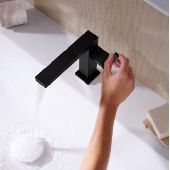 Vannas istabas izlietnes maisītājs Hansgrohe Tecturis 150 Fine CoolStart EcoSmart+ 73041670 Melns Matēts