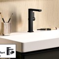 Hansgrohe Tecturis E 210 Fine CoolStart EcoSmart+ praustuvo maišytuvas su push-open išleidimu ir sukamu antgaliu 73060670 Juodas Matinis