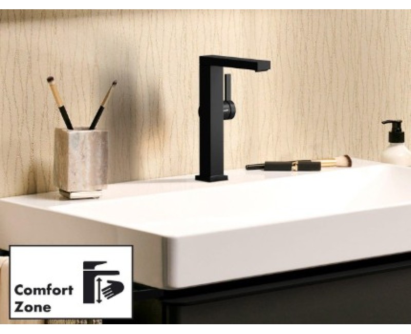 Hansgrohe Tecturis E 210 Fine CoolStart EcoSmart+ praustuvo maišytuvas su push-open išleidimu ir sukamu antgaliu 73060670 Juodas Matinis