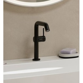 Vannas istabas izlietnes maisītājs Hansgrohe Tecturis S 210 Fine CoolStart EcoSmart+ ar grozāmu izteku un push-open izplūdi 73360670 Melns matēts