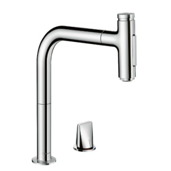 Virtuves Izlietnes Maisītājs Hansgrohe Metris Select M71 200 2j izvelkamu galvu sBox 73818000 Hromēts