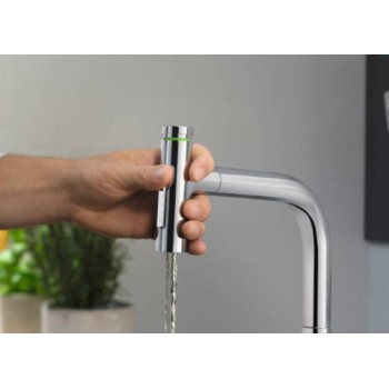 Virtuves Izlietnes Maisītājs Hansgrohe Metris Select M71 200 2j izvelkamu galvu sBox 73818000 Hromēts