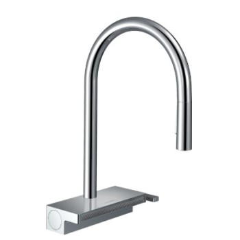 Смеситель для кухни Hansgrohe Aquno Select M81 170 с выдвижной головкой на 3 отверстия 73837000 Хром
