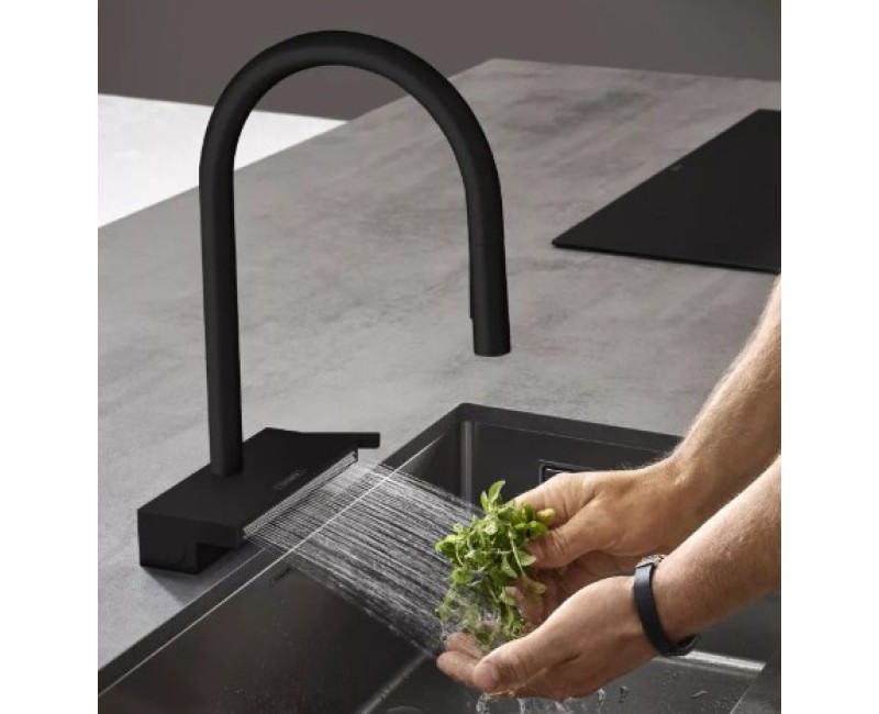 Virtuves maisītājs Hansgrohe  Aquno Select M81 170 3j izvelkamu galvu 73837670 Melns Matēts