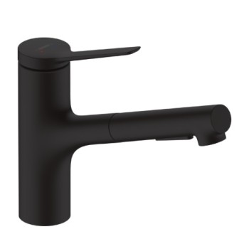 Смеситель для кухни Hansgrohe Zesis M33 150 2j  с выдвижной головкой 74820670 Черный матовый