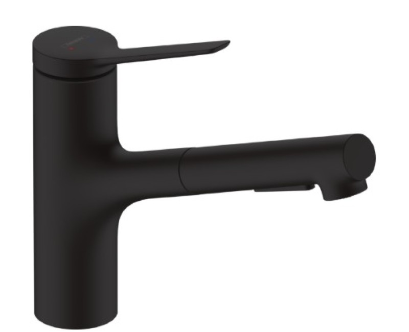 Смеситель для кухни Hansgrohe Zesis M33 150 2j  с выдвижной головкой 74820670 Черный матовый