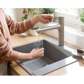 Смеситель для кухни Hansgrohe Zesis M33 150 2jet с выдвижной головкой 74821000 Хром