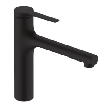 Смеситель для кухни Hansgrohe Zesis M33 160 выдвижной черный матовый 74822670