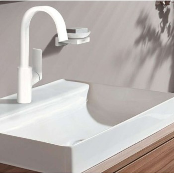 Vonios praustuvo maišytuvas Hansgrohe Vivenis 210 su pasukamu snapu 75032700 Baltas Matinis