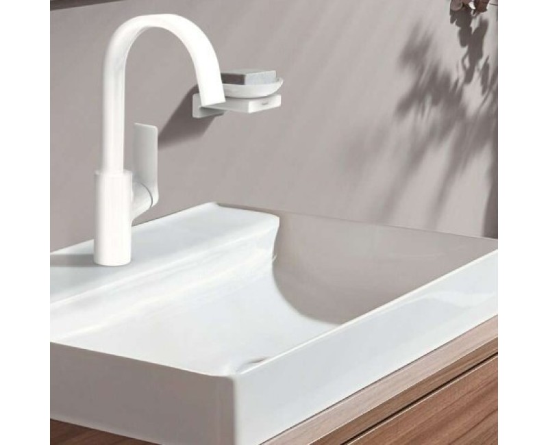 Vonios praustuvo maišytuvas Hansgrohe Vivenis 210 su pasukamu snapu 75032700 Baltas Matinis