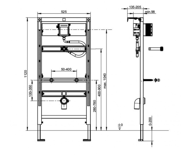 Iebūvējamais rāmis pisuāram Villeroy & Boch ViConnect  92198900