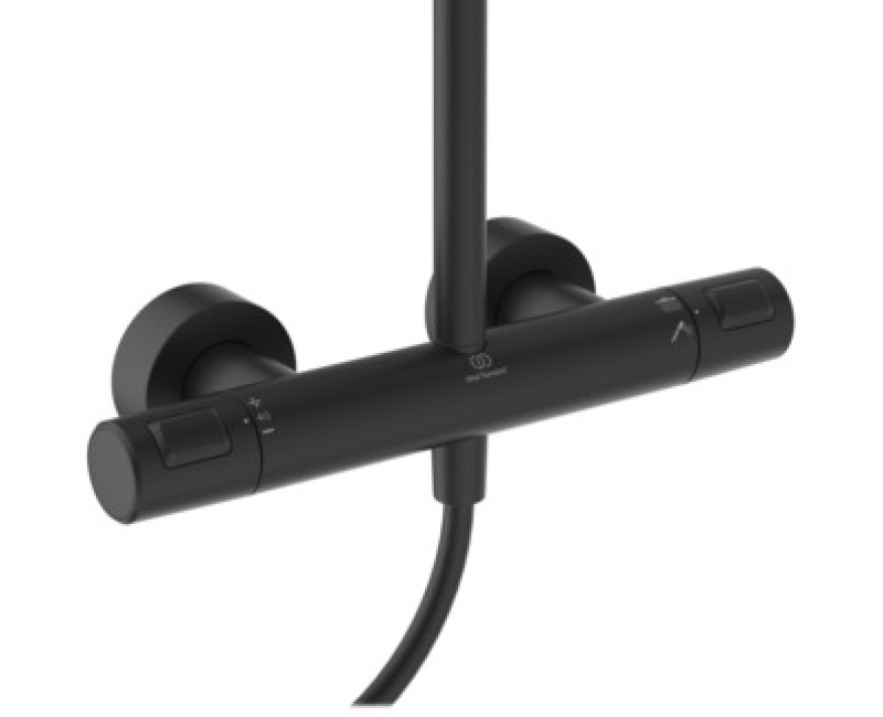 Dušas sistēma Ideal Standard Ceratherm T25+ ar Termostatu Melna matēts A7210XG