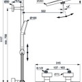 Dušas sistēma Ideal Standard Ceratherm T25+ ar Termostatu Melna matēts A7210XG