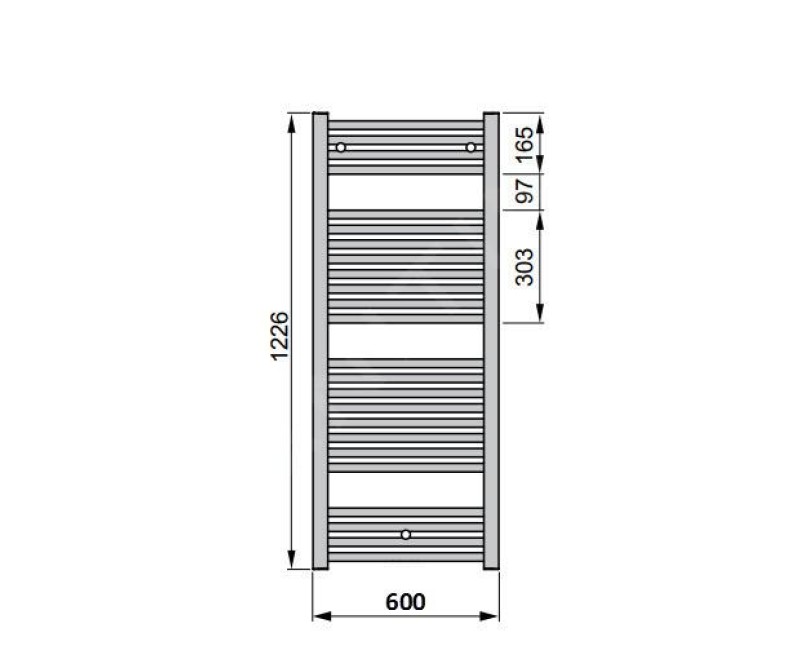 Dvieļu žāvētājs / Radiators Zehnder Virando 120x60cm Balts AB-120-060