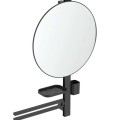 Vannas istabas spogulis Ideal Standard ALU+ ar dvieļu turētāju, plauktu, glāzi, zīdaini melns  BD587XG