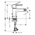 Bide maisītājs Hansgrohe Rebris S  metal pop up w.chr 72212000