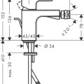 Bide maisītājs Hansgrohe Vernis Shape pop-up 71219000