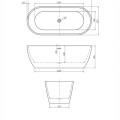 Laisvai stovinti vonia Kielle Idolio 170x75cm, akrilo, balta 11324430