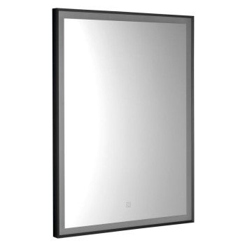 Vannas istabas spogulis Aqualine ar LED apgaismojumu, 80x60 cm, skārienjutīgs sensors, matēti melns  CN060