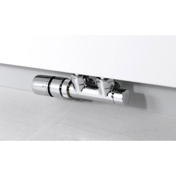 Savienojumu komplekts SAPHO TWIN dvieļu žāvētājam / radiatoram, termostatisks Kreisais Hromēts CP3012S