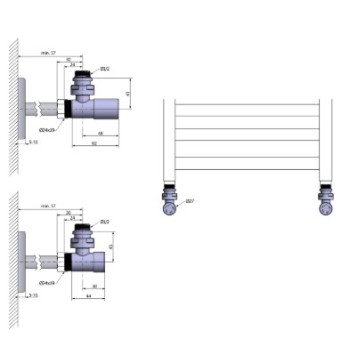 Комплект для подключения Sapho Compact, угловой матово-черный CP5115BS